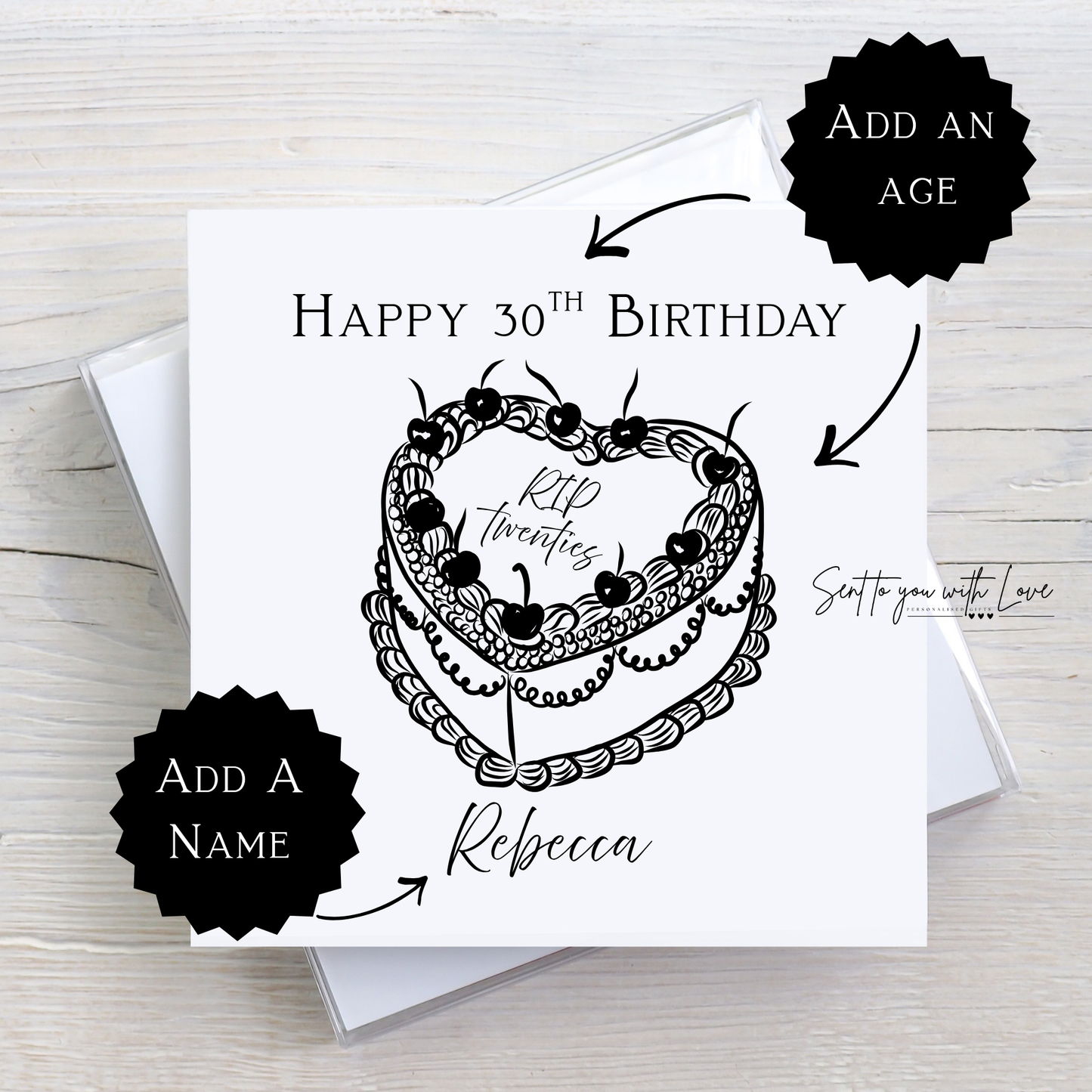 Personalised RIP Twenties Birthday Milestone Card- Custom Name & Age