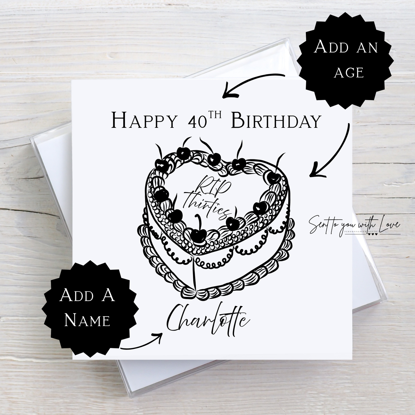 Personalised RIP Thirties Birthday Milestone Card- Custom Name & Age