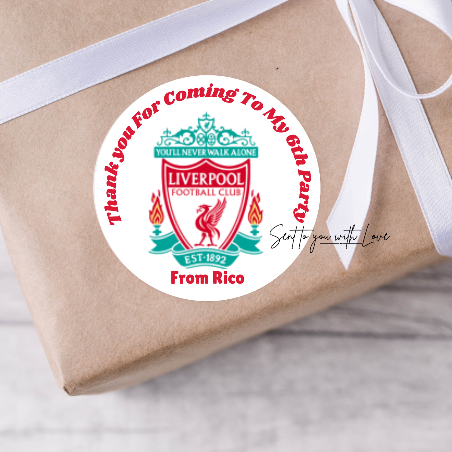 Personalised Football Theme Birthday Stickers- Custom Name & Team Party Bags Stickers (24 per Sheet)