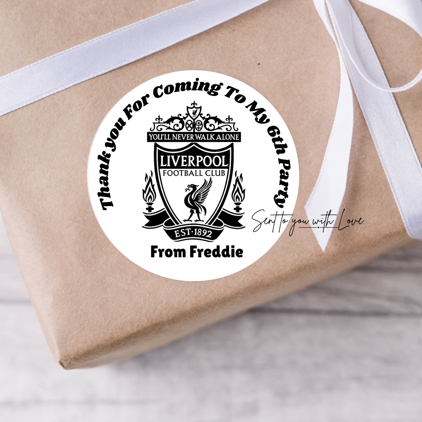 Personalised Football Theme Birthday Stickers- Custom Name & Team Party Bags Stickers (24 per Sheet)