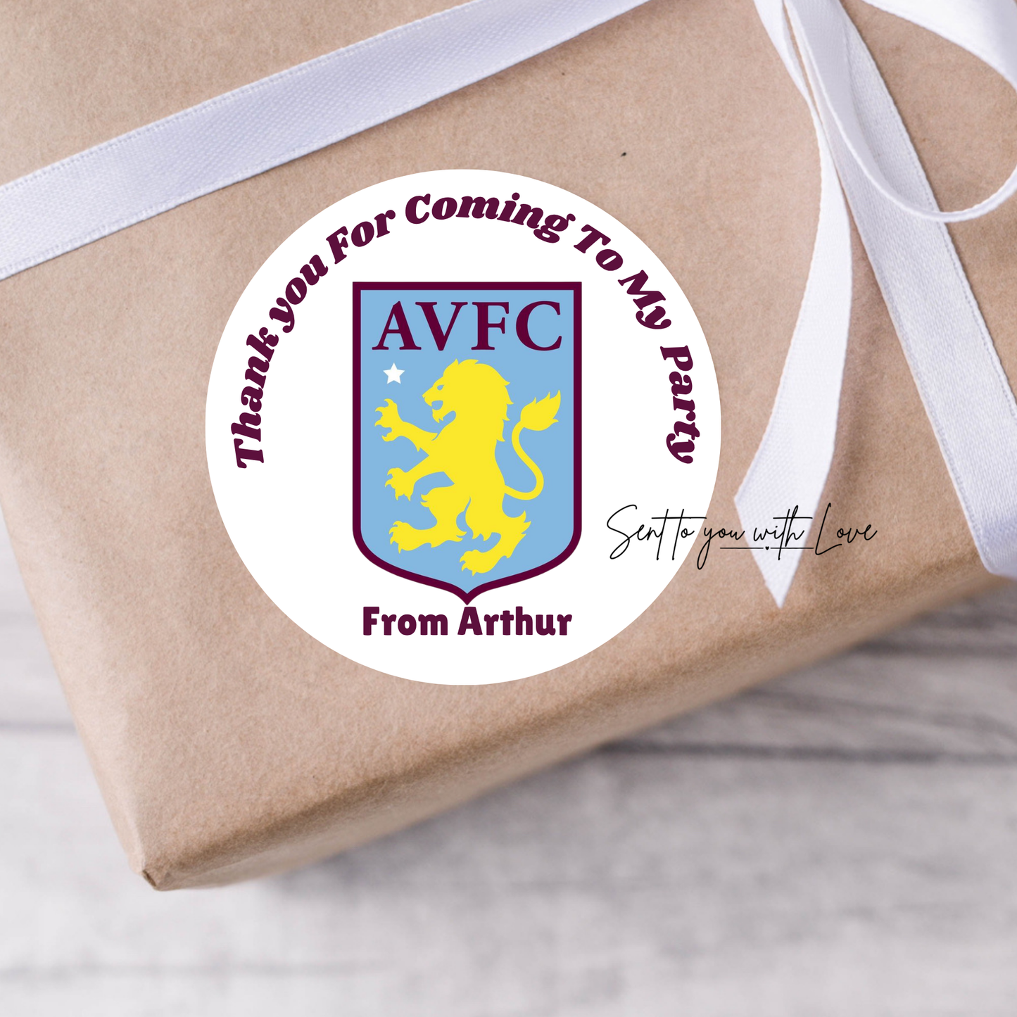 Personalised Football Theme Birthday Stickers- Custom Name & Team Party Bags Stickers (24 per Sheet)