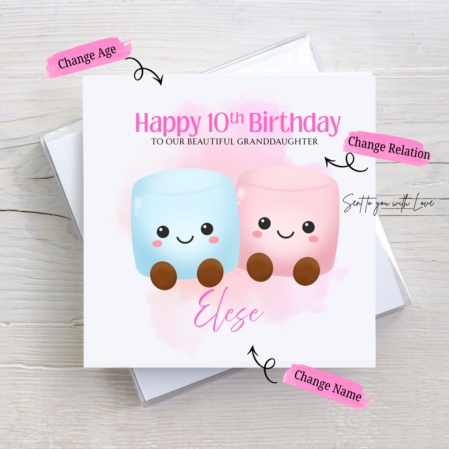 Personalised Jelly Cat Inspired Themed Birthday Card- Custom Name , Age & Relation