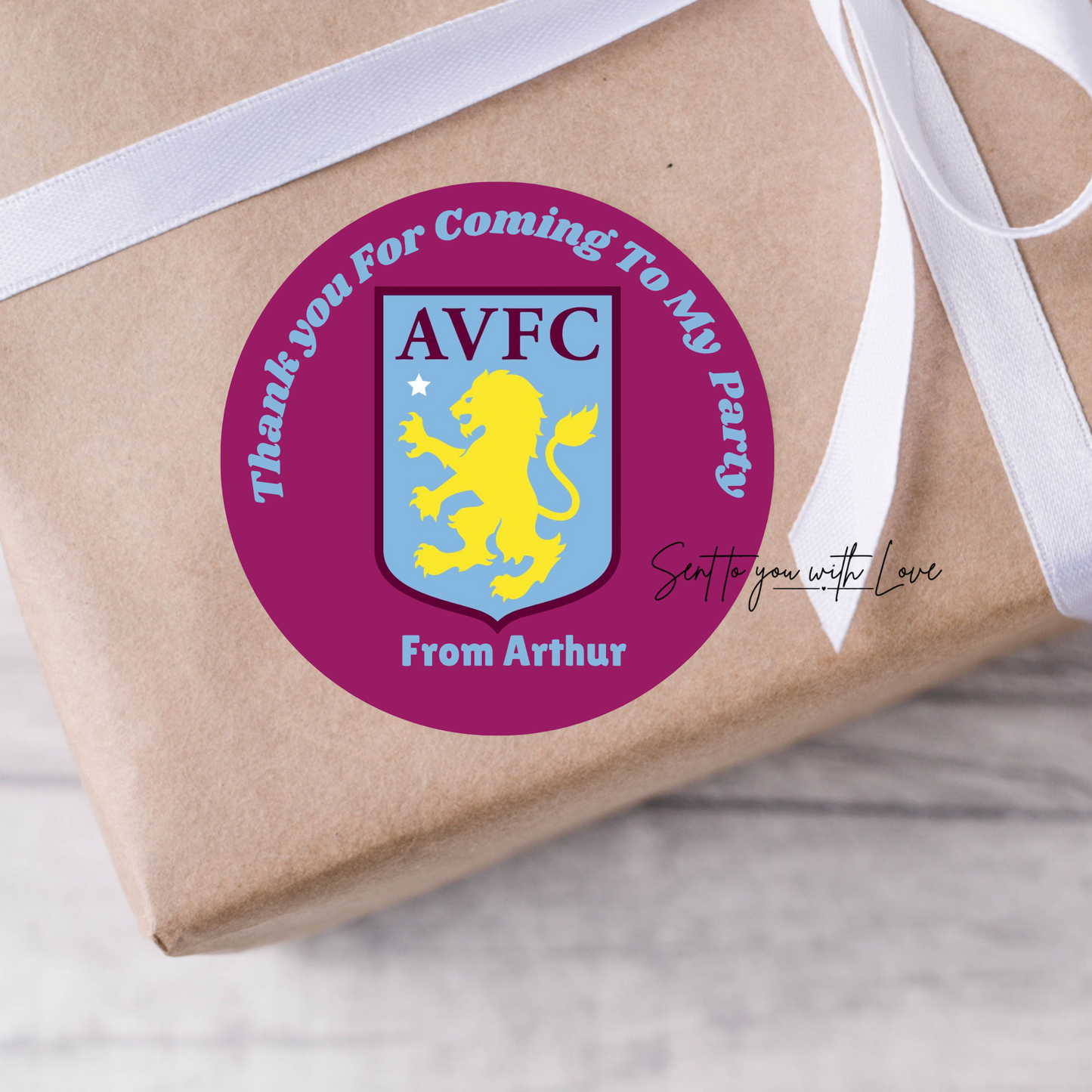 Personalised Football Theme Birthday Stickers- Custom Name & Team Party Bags Stickers (24 per Sheet)