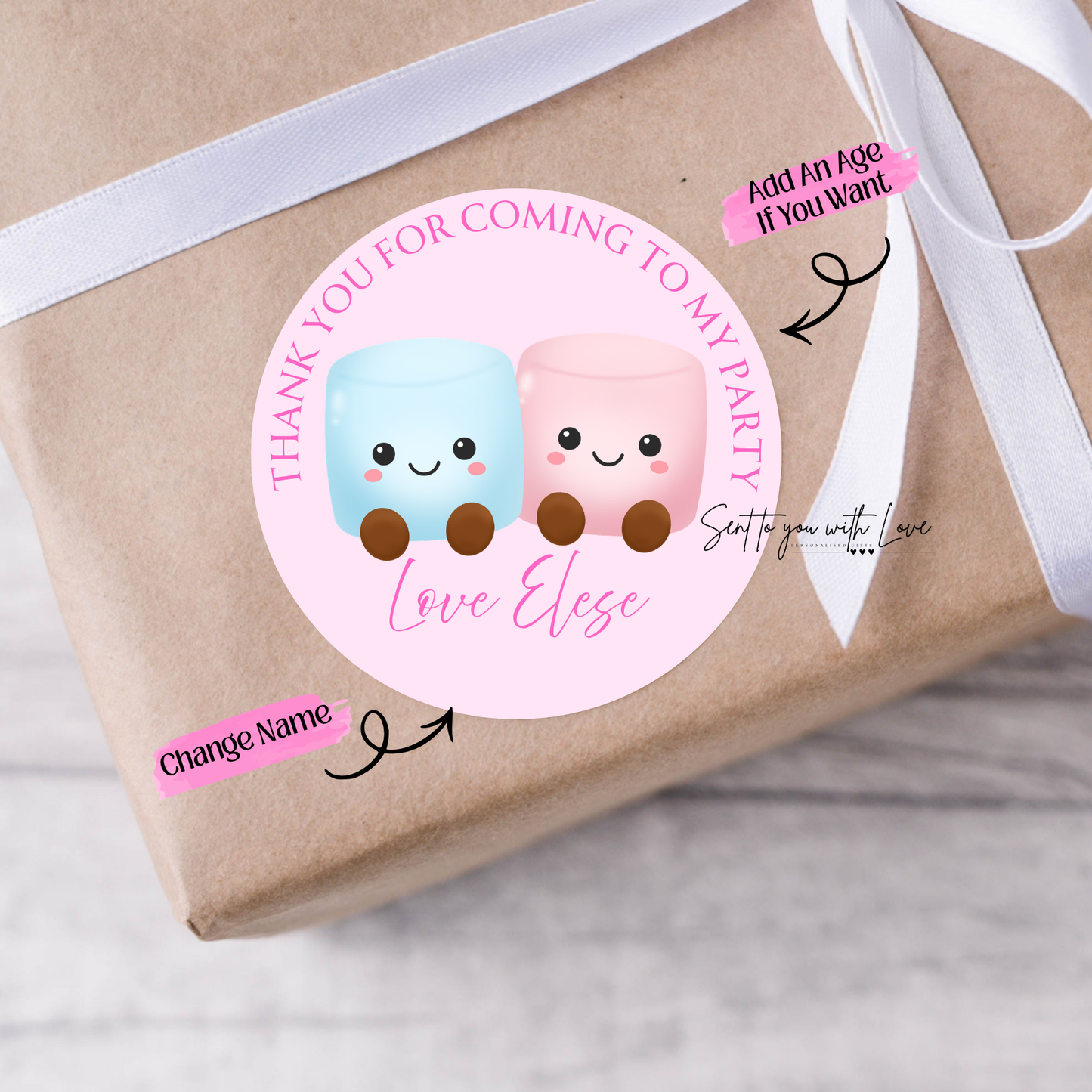 Personalised Jelly Cat Inspired Birthday Stickers-Custom Name Party Bags Stickers (24 per Sheet)